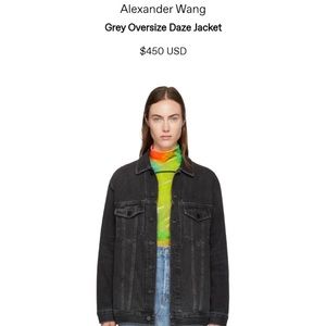 Alexander Wang oversized washed black denim jacket